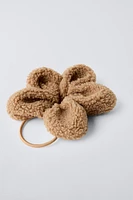 FLEECE FLOWER HAIR TIE