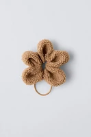 FLEECE FLOWER HAIR TIE