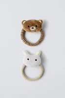 TWO-PACK OF BEAR AND BUNNY HAIR TIES