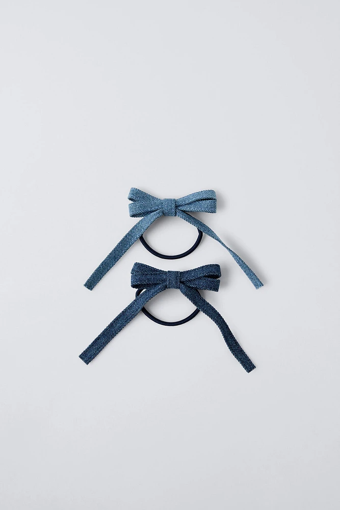 TWO PACK DENIM HAIR TIES