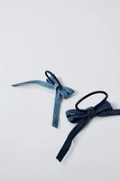 TWO PACK DENIM HAIR TIES