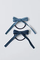 TWO PACK DENIM HAIR TIES