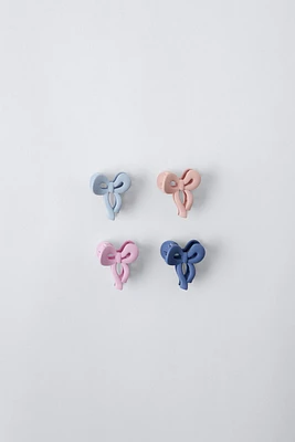 FOUR-PACK OF BOW HAIR CLIPS