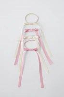 TWO-PACK OF BOW HAIR CLIPS AND TIES