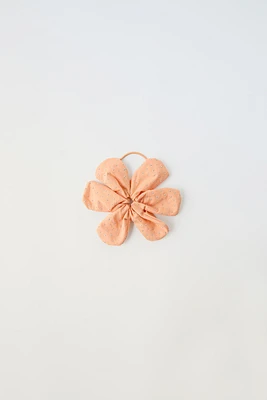 SHIMMERY FLOWER HAIR TIE