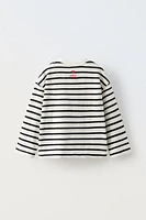 EMBROIDERED STRIPED T-SHIRT