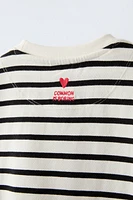 EMBROIDERED STRIPED T-SHIRT