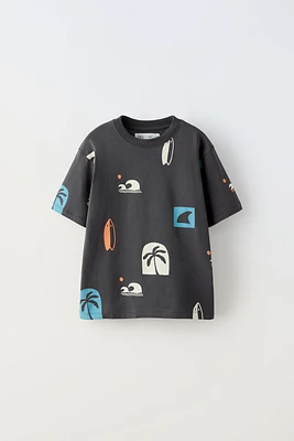 PALM TREE PRINT T-SHIRT