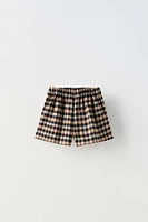 PLAID SKIRT WITH BUCKLE