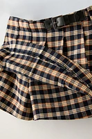 PLAID SKIRT WITH BUCKLE