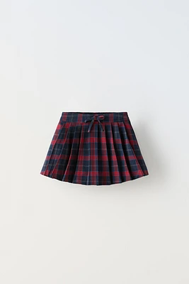 PLAID BOX PLEAT SKIRT