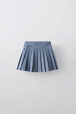 PLAID BOX PLEAT SKIRT