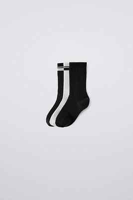 THREE-PACK OF STRIPED CREW SOCKS