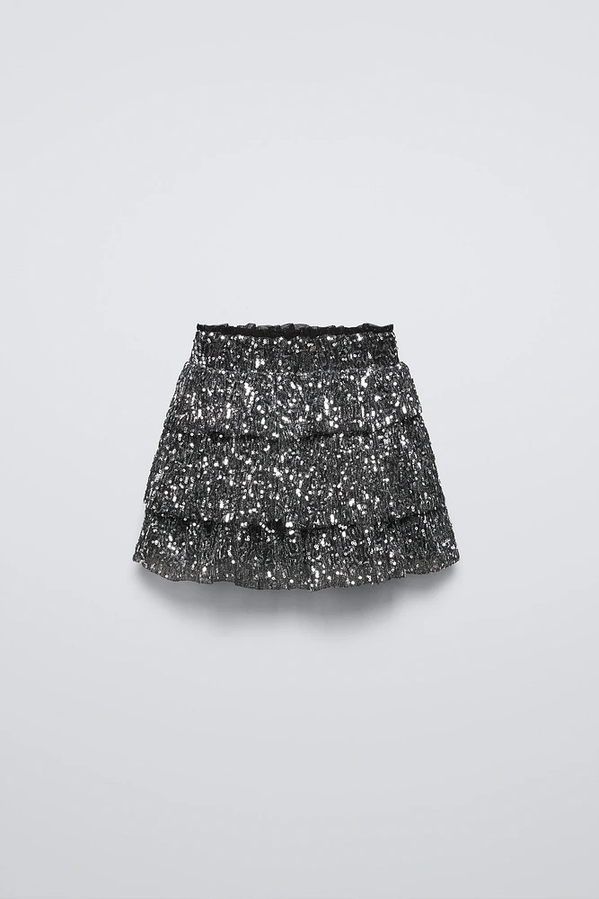 SEQUIN RUFFLE SKIRT