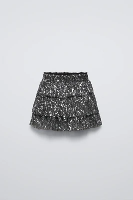 SEQUIN RUFFLE SKIRT