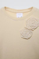 RIBBED FLOWER T-SHIRT