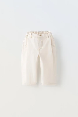 TWILL DART PANTS WITH TOPSTITCHING