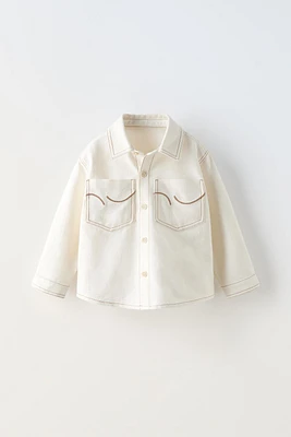 EMBROIDERED POCKETS OVERSHIRT