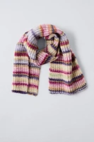 WOOL BLEND STRIPED KNIT SCARF