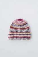 WOOL BLEND STRIPED KNIT HAT