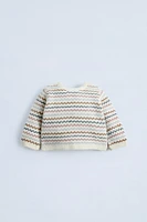 2 1 STRIPED KNIT CARDIGAN