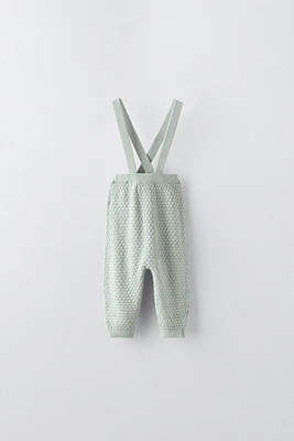 WOOL BLEND SUSPENDER PANTS