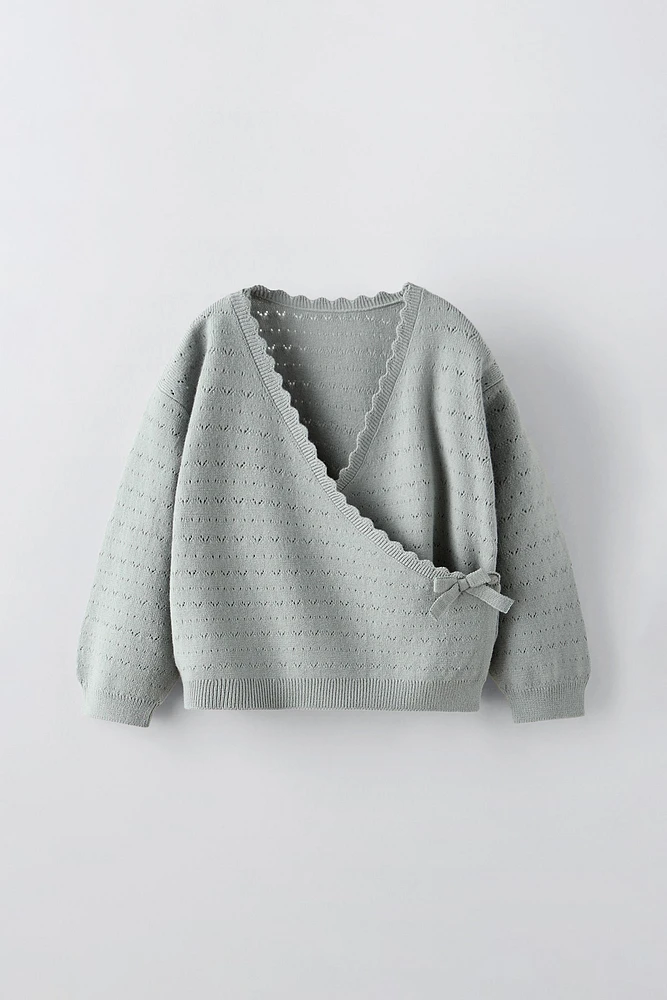 POINTELLE KNIT CARDIGAN