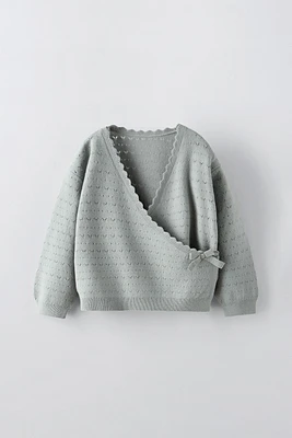 POINTELLE KNIT CARDIGAN