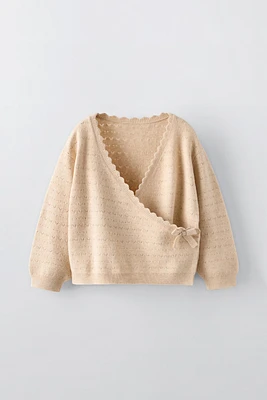 POINTELLE KNIT CARDIGAN