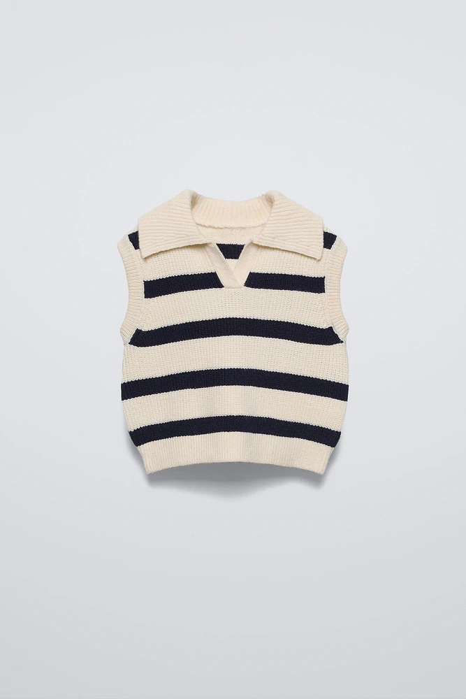 STRIPED KNIT VEST