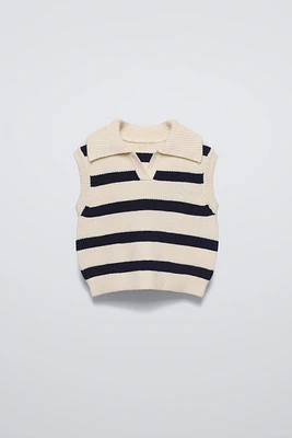 STRIPED KNIT VEST