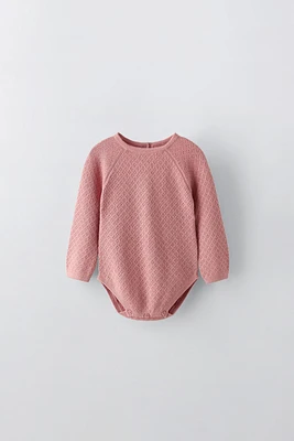 WOOL BLEND KNIT BODYSUIT