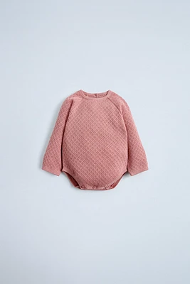 WOOL BLEND KNIT BODYSUIT