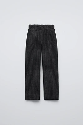 STRAIGHT FIT PLAID PANTS