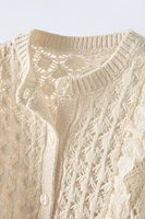 RUFFLED KNIT CARDIGAN