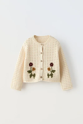 FLORAL KNIT JACKET