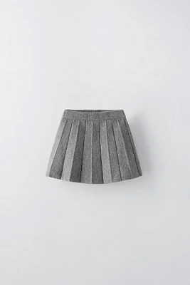 BOX PLEAT KNIT SKIRT