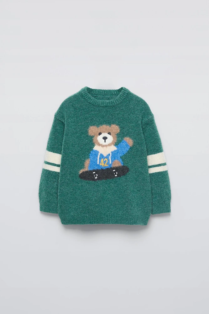 KNIT SWEATER WITH BEAR