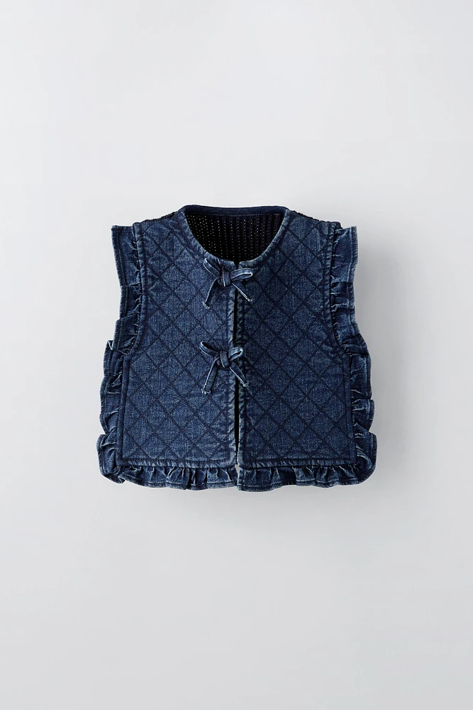 DENIM PUFFER VEST