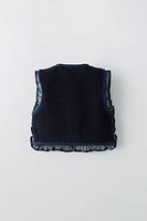 DENIM PUFFER VEST