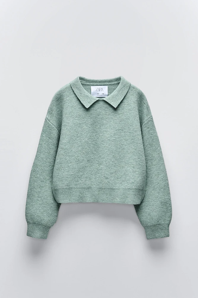 KNIT POLO SWEATER