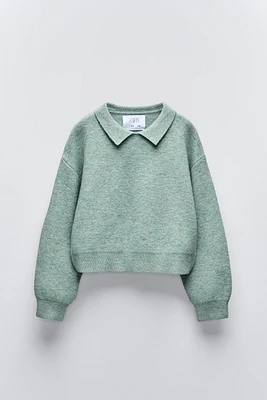 KNIT POLO SWEATER