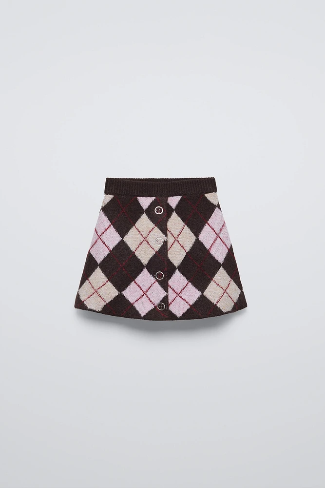 ARGYLE KNIT SKIRT