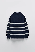 ZIP STRIPED SWEATER