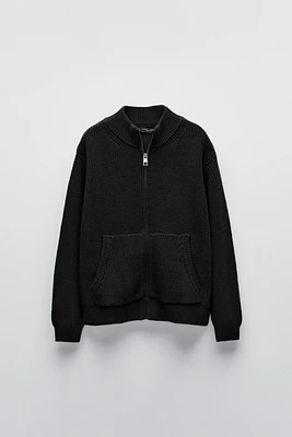 PURL KNIT ZIP JACKET