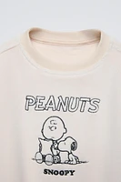 SNOOPY PEANUTS™ EMBROIDERED POLAR FLEECE SWEATSHIRT