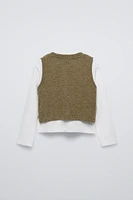 CONTRASTING KNIT TOP