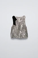 BOW SEQUIN TOP