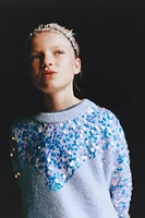 SEQUINED KNIT SWEATER