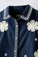 CONTRAST EMBROIDERED OVERSHIRT